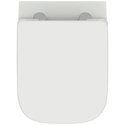 Ideal Standard - i.life S, WC sospeso RimLS+ senza brida completo di copriwater a chiusura rallentata, E-packaging dedicato al trasporto di ceramica,Bianco