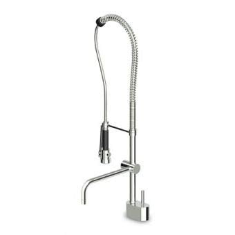 Zucchetti Pan Miscelatore monocomando cucina con joystick e doccetta professionale ZP8281 Italiano Ottone per casa e bagno, cucina