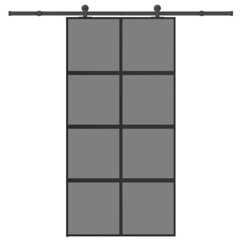 vidaXL Porta Scorrevole con Ferramenta Vetro Temperato Alluminio