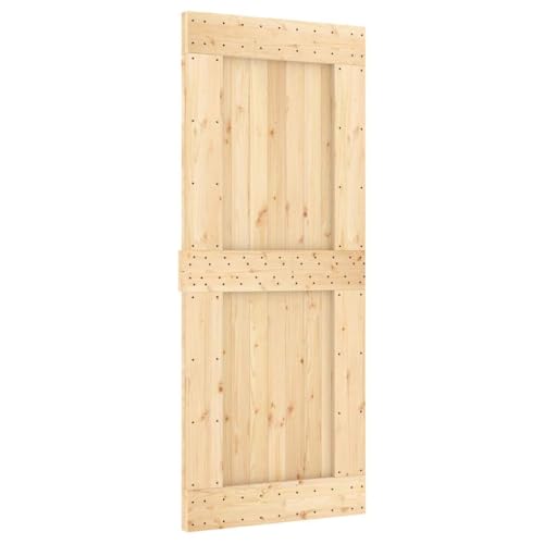 vidaXL Porta Scorrevole con Set Hardware 85x210 cm Legno Massello Pino