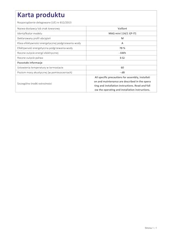 Vaillant Scaldabagno Atmomag Mini 11-4/1 XI ERP LOW NOX, a GPL