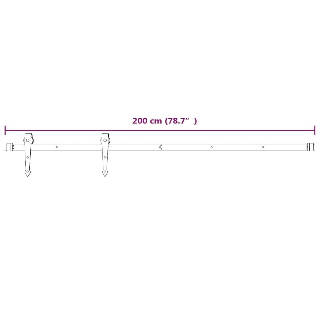 vidaXL Kit Accessori per Porta Scorrevole 200 cm in Acciaio Bianco