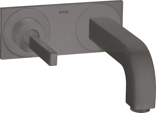 Hansgrohe AXOR Citterio miscelatore monocomando monocomando da lavabo da incasso, piastra per montaggio a parete, bocca 165mm, Colorazione: Cromo nero spazzolato