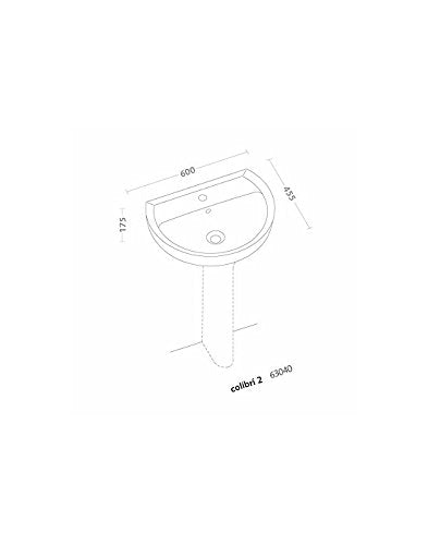 Lavabo Colibri 2 Cm. 60 X 45,5 Bianco Pozzi Ginori (112327)