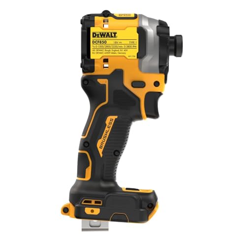 ‎DeWALT DCF850E2T-QW Avvitatore compatto senza spazzole a percussione XR 18V 1/4" 205Nm con 2 batterie POWERSTACK e valigetta TSTAK, Multicolore