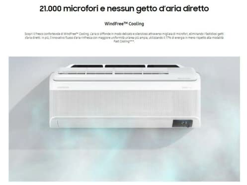 SAMSUNG WINDFREE PURE CONDIZIONATORE 9000 BTU 21 MILA MICRO FORI WIFI A++