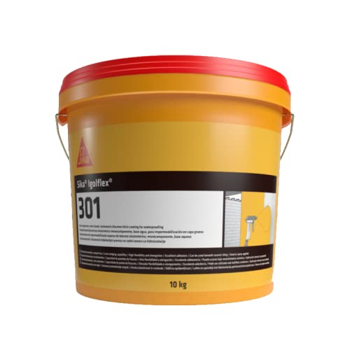 Sika - Membrana - Sika Igolflex-301 nero - Impermeabilizzazione e protezione contro le infiltrazioni d'acqua - Su calcestruzzo - Uso orizzontale e verticale - 10 kg