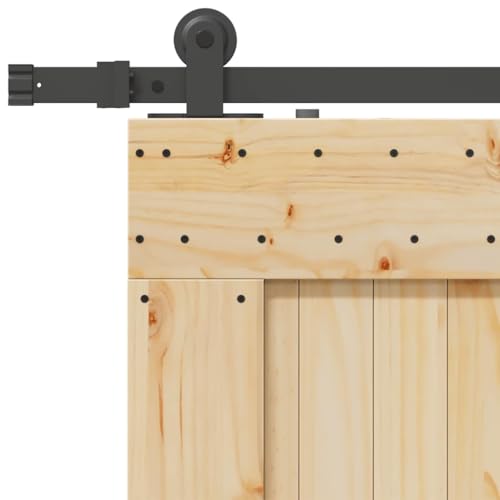 vidaXL Porta Scorrevole con Set Hardware 85x210 cm Legno Massello Pino