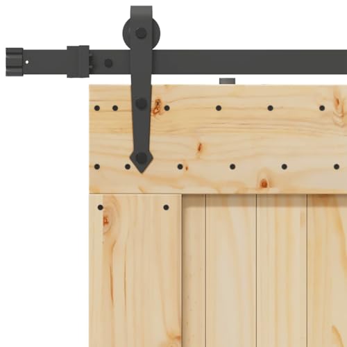 vidaXL Porta Scorrevole con Set Hardware 90x210 cm Legno Massello Pino