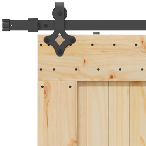 vidaXL Porta Scorrevole con Set Hardware 95x210 cm Legno Massello Pino