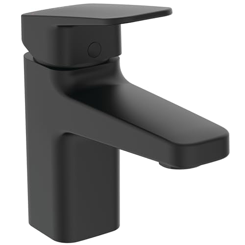 Ideal Standard - Ceraplan, Miscelatore monocomando per lavabo, Rubinetto con bocca di erogazione fissa, Nero seta