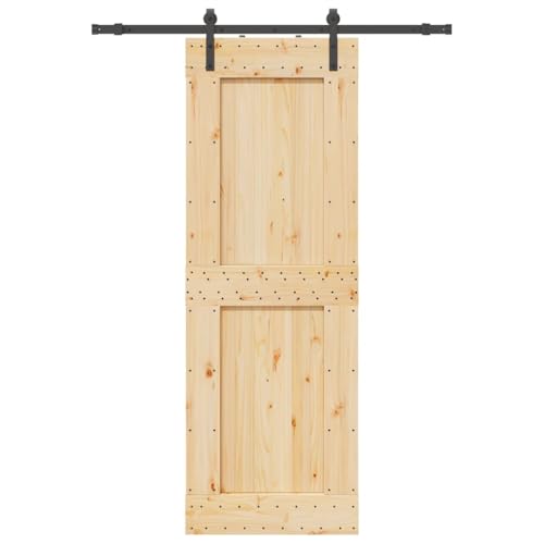 vidaXL Porta Scorrevole con Set Hardware 80x210 cm Legno Massello Pino