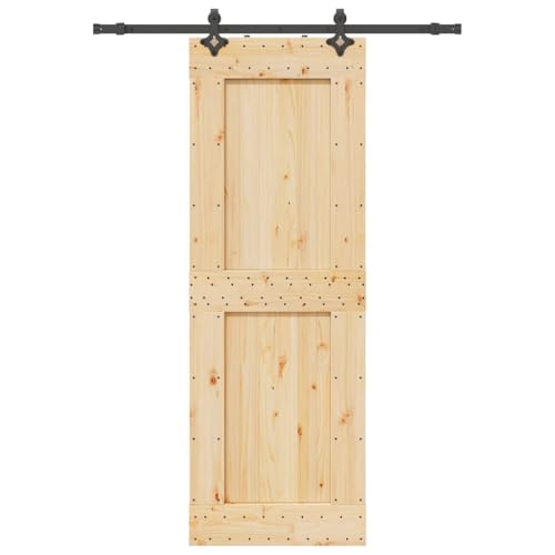 vidaXL Porta Scorrevole con Set Hardware 80x210 cm Legno Massello Pino