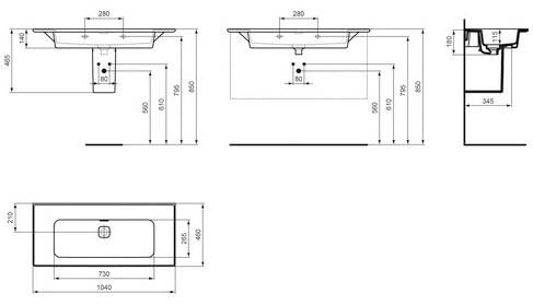 Ideal Standard T363501 Lavandino del bagno STRADA II, Bianco