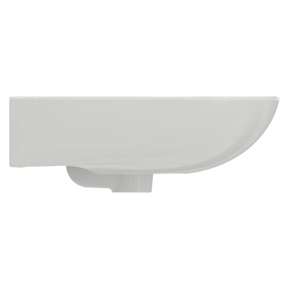 Ideal Standard - Tesi, Lavabo da 60cm per installazione a muro, Con foro centrale per la rubinetteria, Con foro troppopieno, Bianco