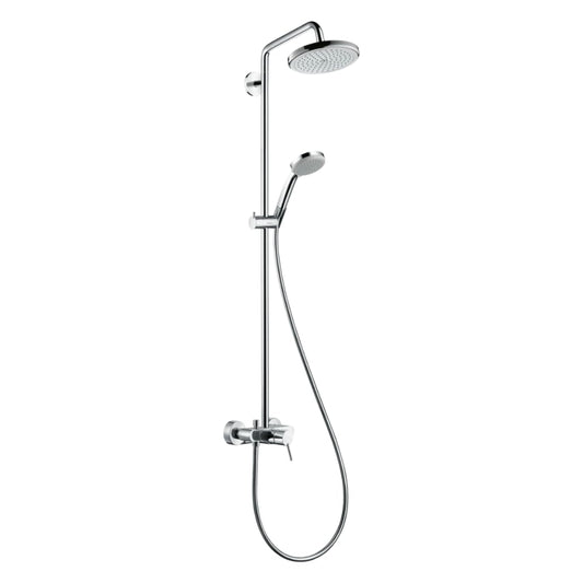 Hansgrohe 27222000 Croma 220 Showerpipe con Miscelatore Monocomando, Argento