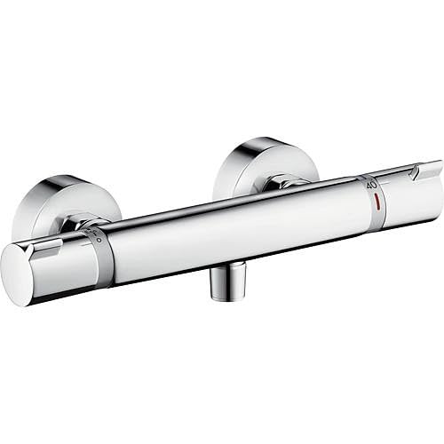 hansgrohe Ecostat Comfort - Miscelatore termostatico per doccia esterno, Rubinetto termostatico con blocco di sicurezza (SafetyStop) a 40° C, Termostato per doccia, 1 utenza, cromo, 13116000