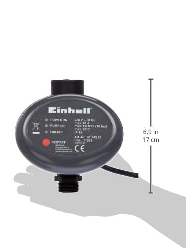 Einhell Originale Pressostato Nero (230 V, corrente max 10 A, pressione max 10 bar, temp max 55 °C)