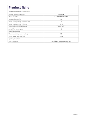 Ariston Scaldacqua Elettrico Velis Evo 50 L, ‎Bianco, 50.6 X 27.5 X 77.6 Cm