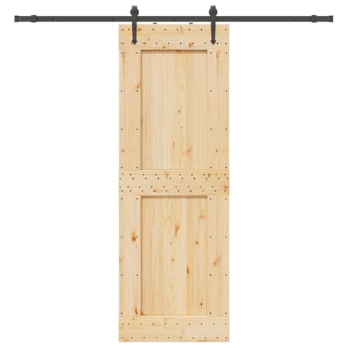 vidaXL Porta Scorrevole con Set Hardware 80x210 cm Legno Massello Pino