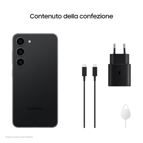 Samsung Galaxy S23 Smartphone AI, Caricatore incluso, Display 6.1'' Dynamic AMOLED 2X, Fotocamera 50MP, RAM 8GB, 256 GB, 3.900 mAh, Phantom Black [Versione italiana]