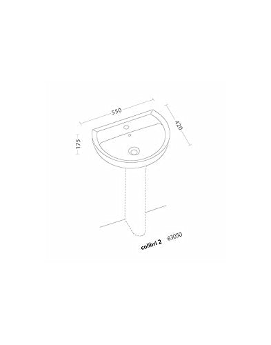 LAVABO MOD. COLIBRI 2 BIANCO POZZI GINORI (112328)