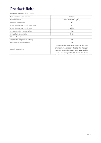 Vaillant Scaldabagno Atmomag Mini 11-4/1 XI ERP LOW NOX, a GPL