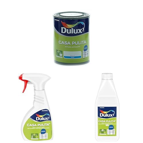 Dulux kit Casa Pulita con Spray antimuffa, Fissativo isolante e Pittura antimuffa bianca (1L) - Nuova Formula BP