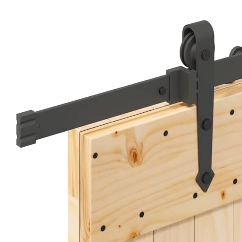 vidaXL Porta Scorrevole con Set Hardware 95x210 cm Legno Massello Pino