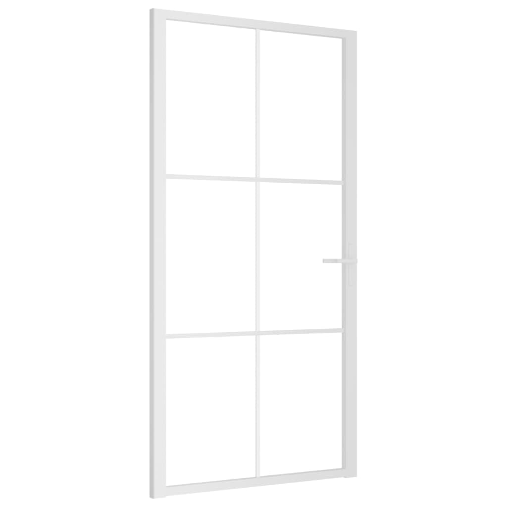 vidaXL Porta Interna 102,5x201,5 cm Bianca in Vetro ESG e Alluminio