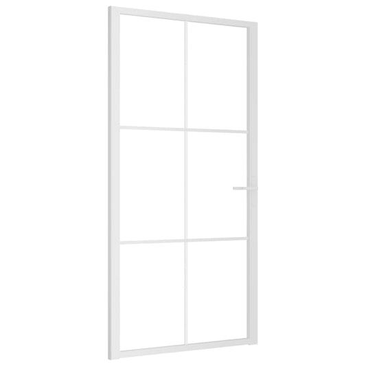 vidaXL Porta Interna 102,5x201,5 cm Bianca in Vetro ESG e Alluminio