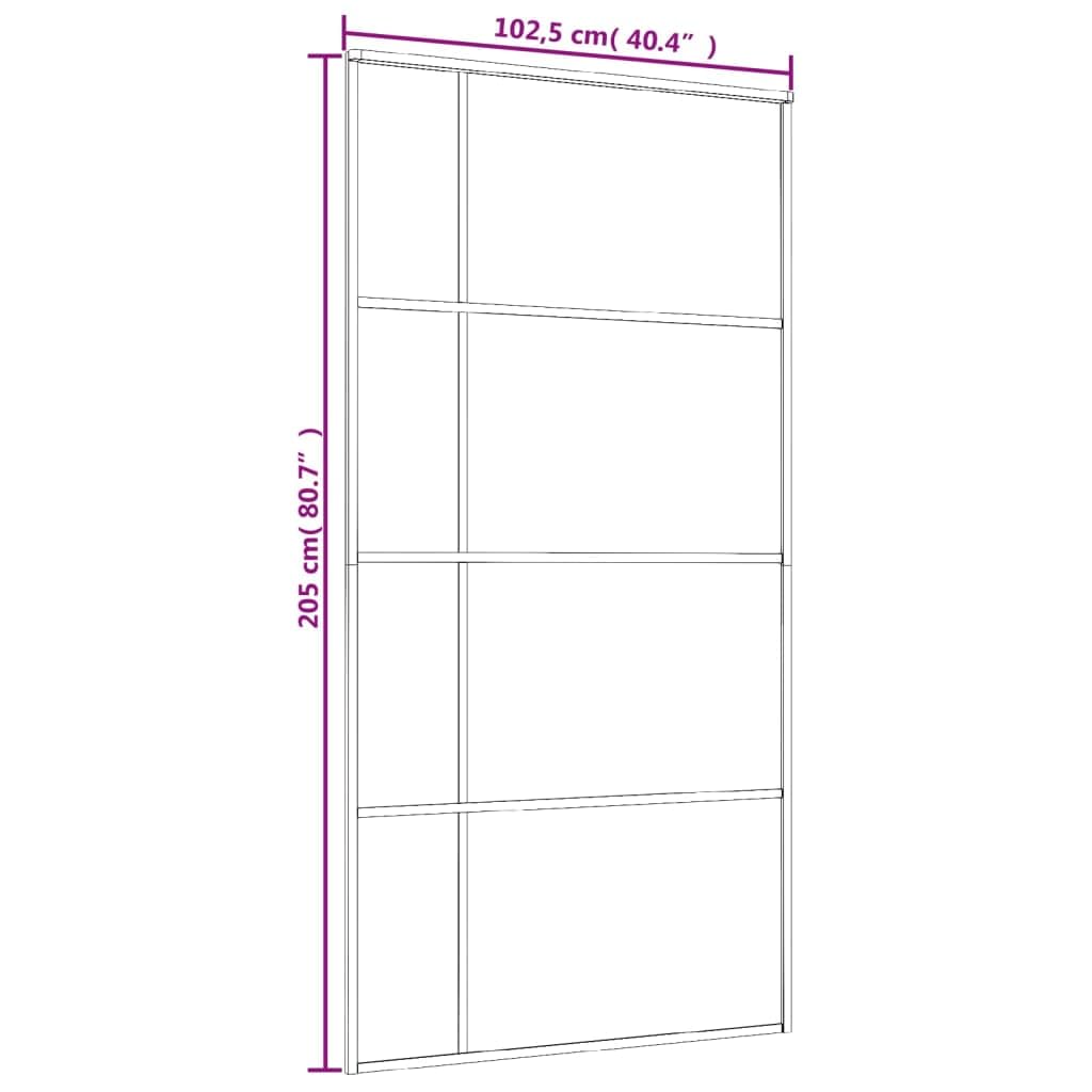 vidaXL Porta Scorrevole in Vetro ESG e Alluminio 102,5x205 cm Nera