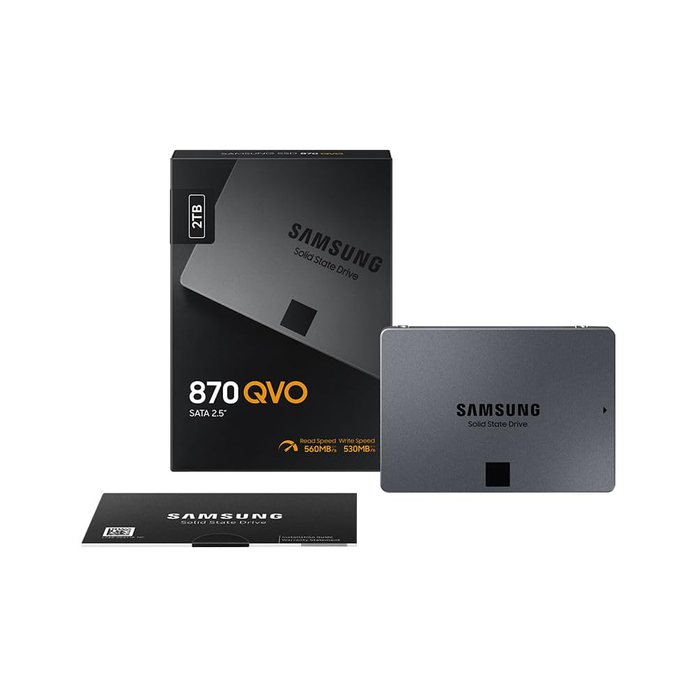 SAMSUNG 870 QVO 4TB SSD interno 6.35cm (2.5") SATA 6Gb/s Retail MZ-77Q4T0BW, 4000 Go