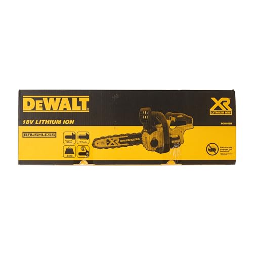 DEWALT DCM565N-XJ Motosega a Batteria Litio Motore Brushless, Lunghezza Barra e capacità di taglio 30 cm, Velocità Regolabile, Doppia Impugnatura 18 V 5.0 Ah