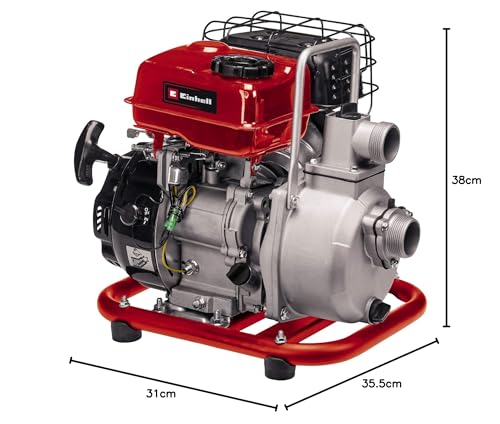 Einhell GC-PW 16 Motopompa (motore benzina 4 tempi, 1600 W - 2,2 HP, portata max 14000 L/h, prevalenza 28 m, altezza aspirazione max 7m, serbatoio 1,8l)