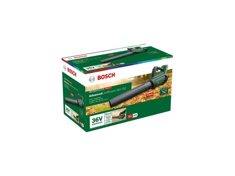 Bosch Home and Garden Soffiatore AdvancedLeafBlower 36V-750 (1 batteria da 2,0 Ah, 36 Volt System, leggero: 2.8 kg, in confezione di cartone)