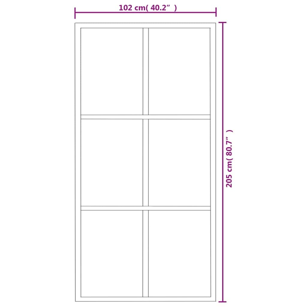 vidaXL Porta Scorrevole in Vetro ESG e Alluminio 102x205 cm Nera