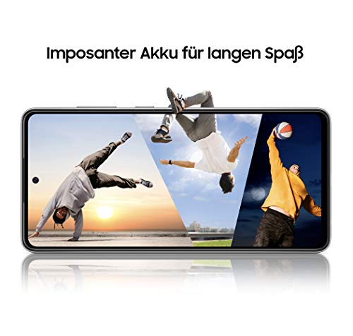 Samsung Galaxy A72 Smartphone ohne Vertrag 6,7 Zoll Infinity-O FHD+ Display, 128 GB Speicher, 5,000 mAh Akku und Super-Schnellladefunktion, schwarz, 30 Monate Herstellergarantie [Exklusiv bei Amazon]