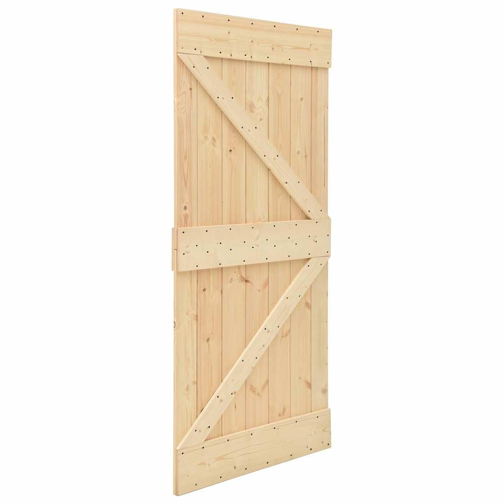 vidaXL Porta Scorrevole con Set Hardware 100x210cm Legno Massello Pino