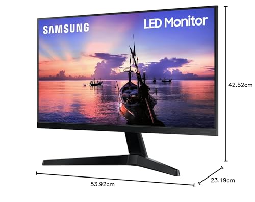 Samsung Monitor LED T35F (F24T352), Flat, 24", 1920x1080 (Full HD), IPS, Bezeless, 75 Hz, 5 ms, FreeSync, HDMI, D-Sub, Eye Saver Mode, Dark Blue Gray