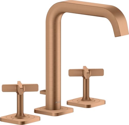 Miscelatore per lavabo Hansgrohe Axor Citterio E 3 fori 170 con scarico a scomparsa e rosette, Colorazione: Bronzo spazzolato