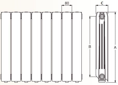 Ferroli Radiatore in alluminio Europa 600 11 elementi