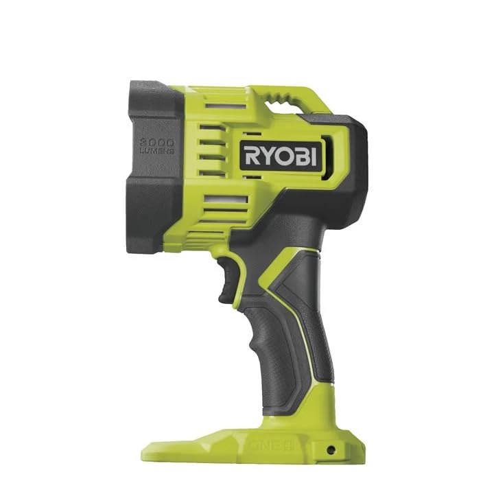 Ryobi RLS18-0 Torcia a Lunga Distanza 18V, Batteria Non Inclusa, per Medie e Lunghe Distanze, 3 Impostazioni di Luminosità