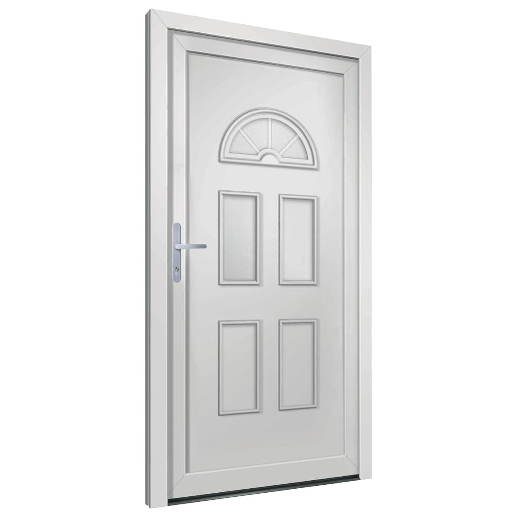 vidaXL Porta Ingresso Bianca 88x200 cm in PVC, porta, porta di ingresso, porta d'ingresso in PVC, porta entrata, porta in PVC, porte, porte in PVC