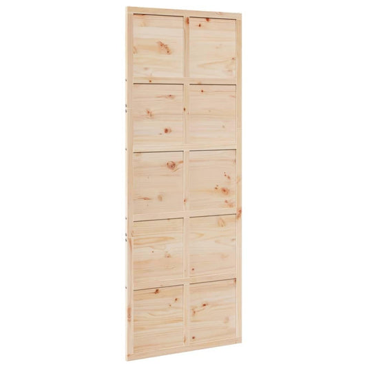 vidaXL Porta per Granaio 80x208 cm in Legno Massello di Pino, porta della stalla scorrevole, porta del fienile scorrevole, porta scorrevole per interni