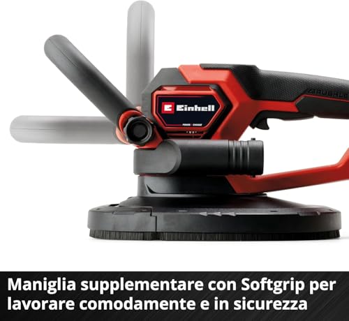 Einhell Professional Levigatrice per cartongesso a batteria TP-DWS 18/225 Li BL Solo Power X-Change (18 V, senza spazzole, incl. 6 x carta abrasiva Ø 225 mm e 1 x panno a rete, senza batteria)