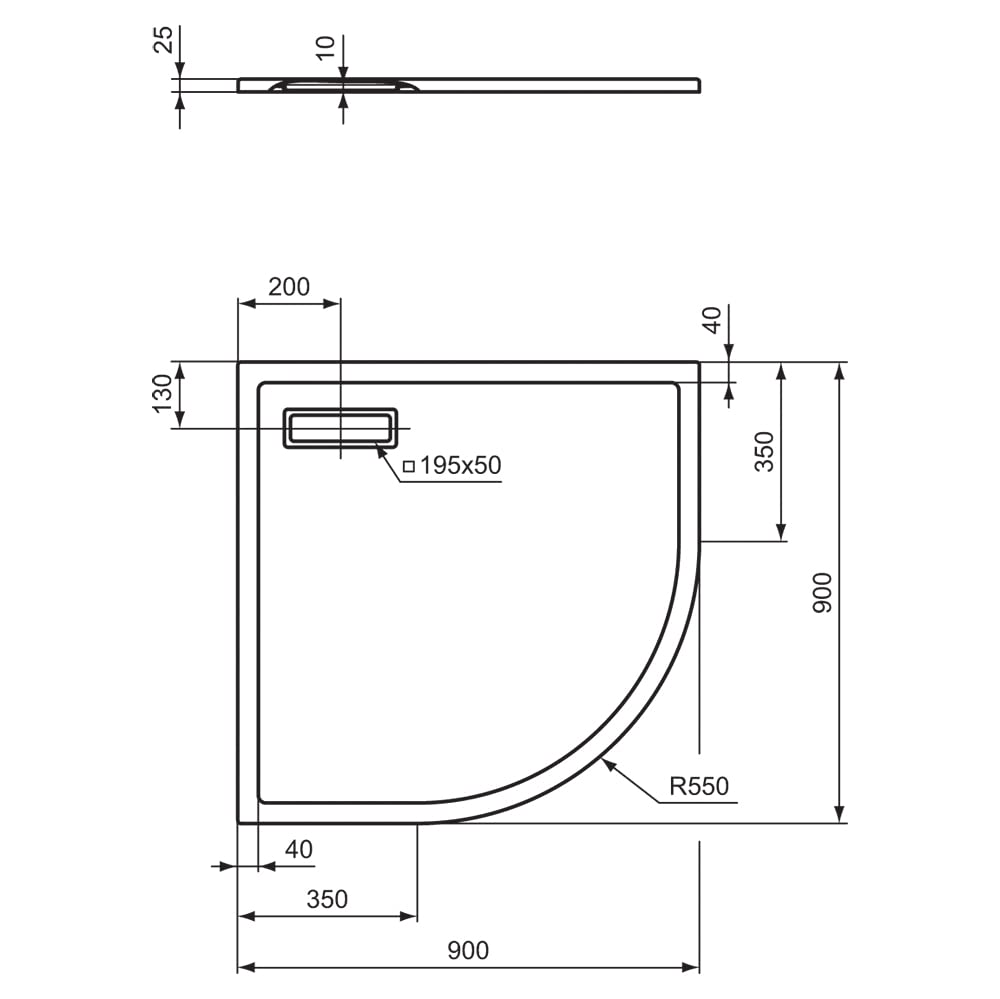 Ideal Standard - Ultraflat New Piatto Doccia in acrilico 90x90cm - Bianco