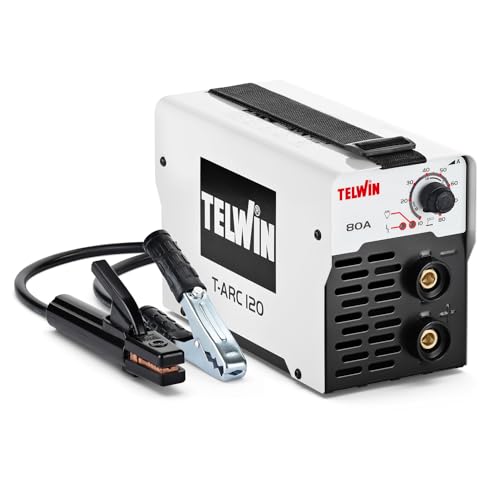 Telwin T-ARC 120 Saldatrice ad Elettrodo inverter portatile con Accessori per Saldatura MMA, 80A