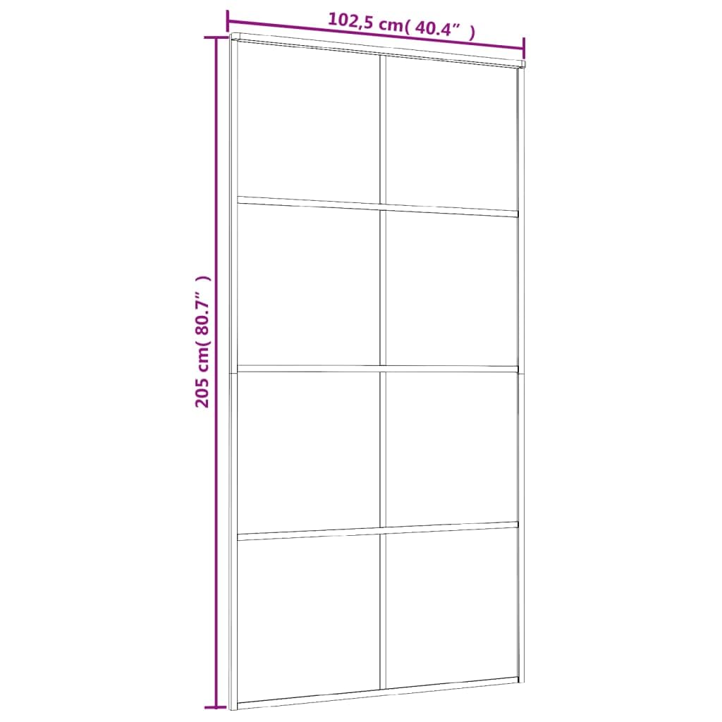 vidaXL Porta Scorrevole Nera 102,5x205 cm in Vetro ESG e Alluminio