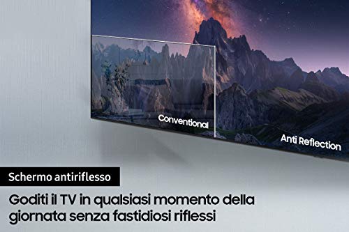 SAMSUNG QE85QN800AATXZT Smart TV 85" Neo QLED 8K, Ultra HD, Processore Neo Quantum 8K con IA, Quantum HDR, OTS+, HDMI 2.1, Wi-Fi, Infinity One design, Stainless Steel, 2021, Alexa, Google Assistant